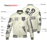 Custom White Letterman Varsity Jacket Personalized Embroidery Printing