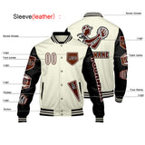 Custom White Black Letterman Varsity Jacket Personalized Embroidery Printing