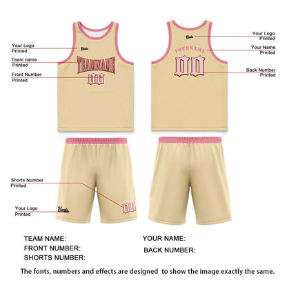 Custom Brown Cream Color Wide Shoulder Basketball Jersey, Breathable Mesh Team Uniform for Adult & Yout