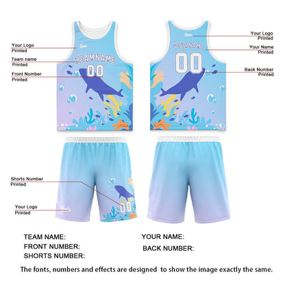 Custom Blue White Wide Shoulder Basketball Jersey, Breathable Mesh Team Uniform for Adult & Yout