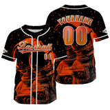 Custom Orange Baseball Jersey Print Personalized Name, Number and Logo