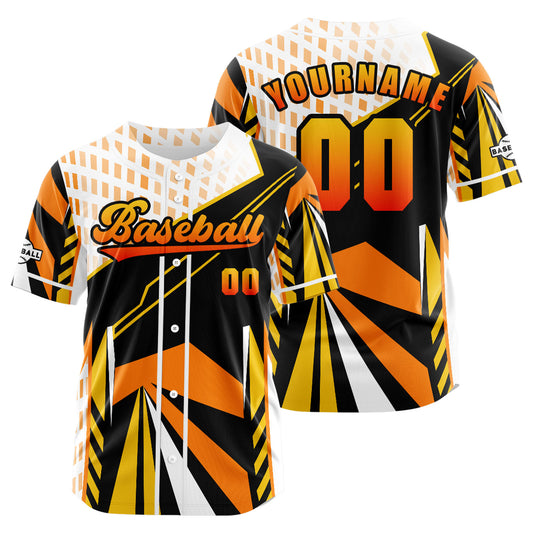 Custom Orange Button Down Baseball Jersey for Men Women Adult Youth Print Name Number Logo