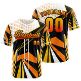 Custom Orange Button Down Baseball Jersey for Men Women Adult Youth Print Name Number Logo