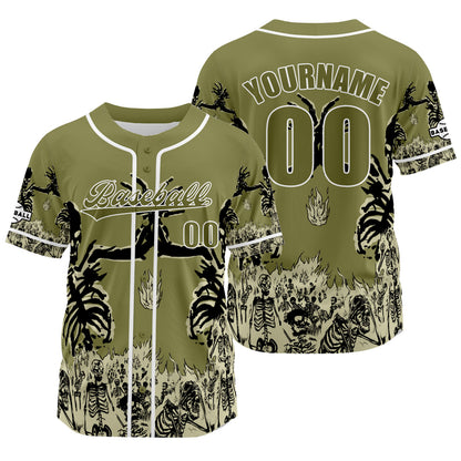 Custom Green Baseball Jersey Print Personalized Name, Number and Logo