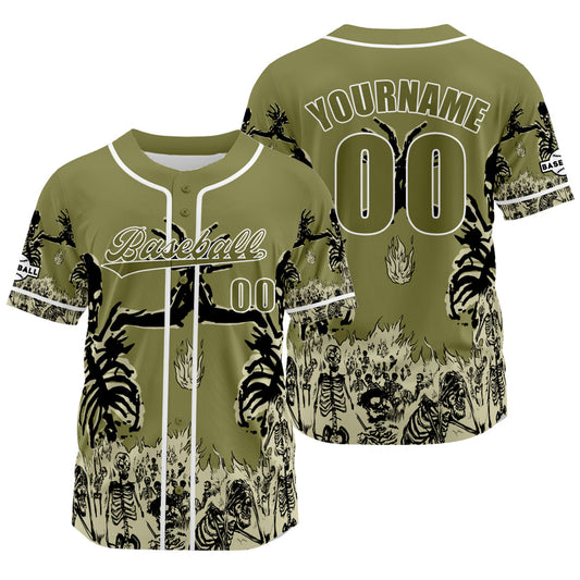 Custom Green Baseball Jersey Print Personalized Name, Number and Logo