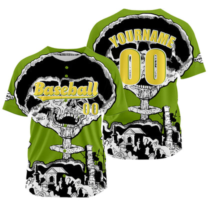 Custom Green Baseball Jersey Print Personalized Name, Number and Logo