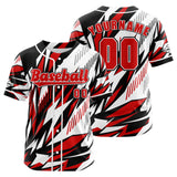 Custom Red Button Down Baseball Jersey for Men Women Adult Youth Print Name Number Logo