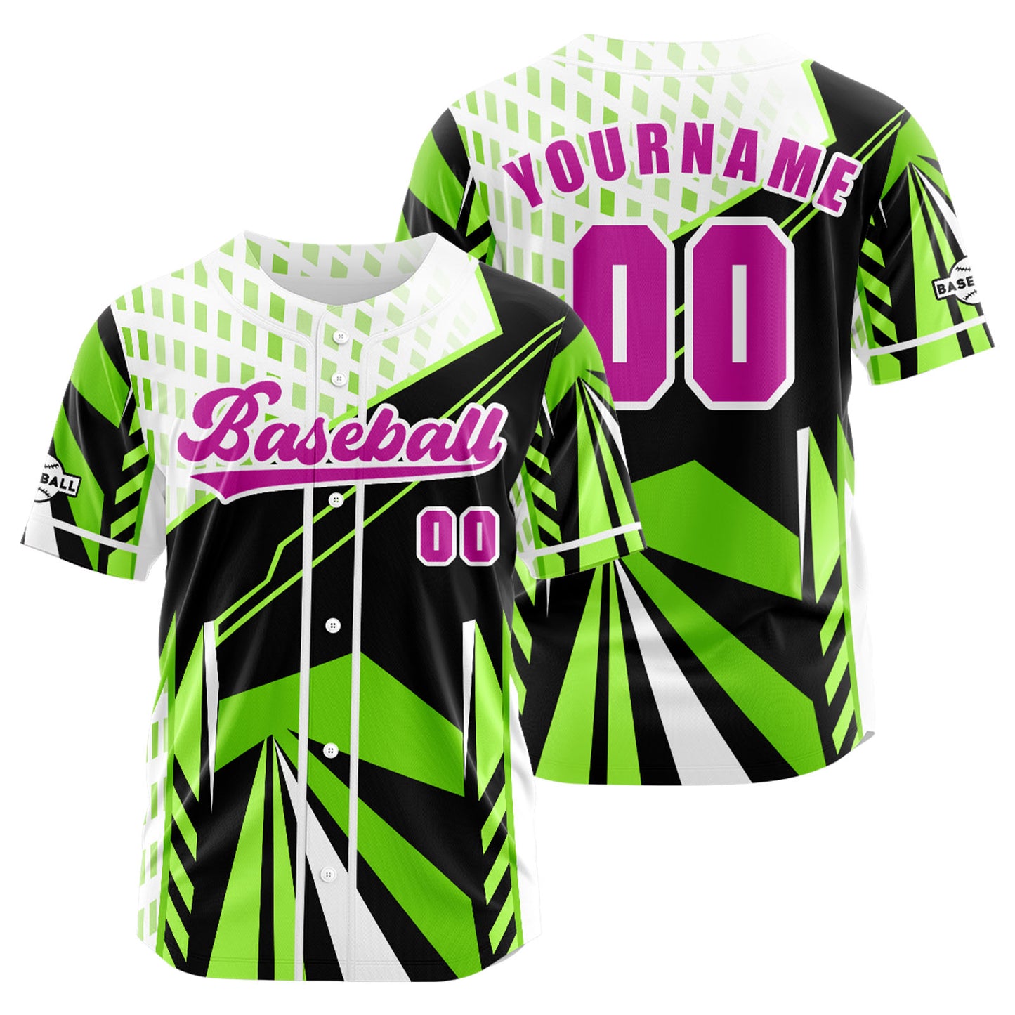 Custom Green Button Down Baseball Jersey for Men Women Adult Youth Print Name Number Logo