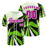 Custom Green Button Down Baseball Jersey for Men Women Adult Youth Print Name Number Logo