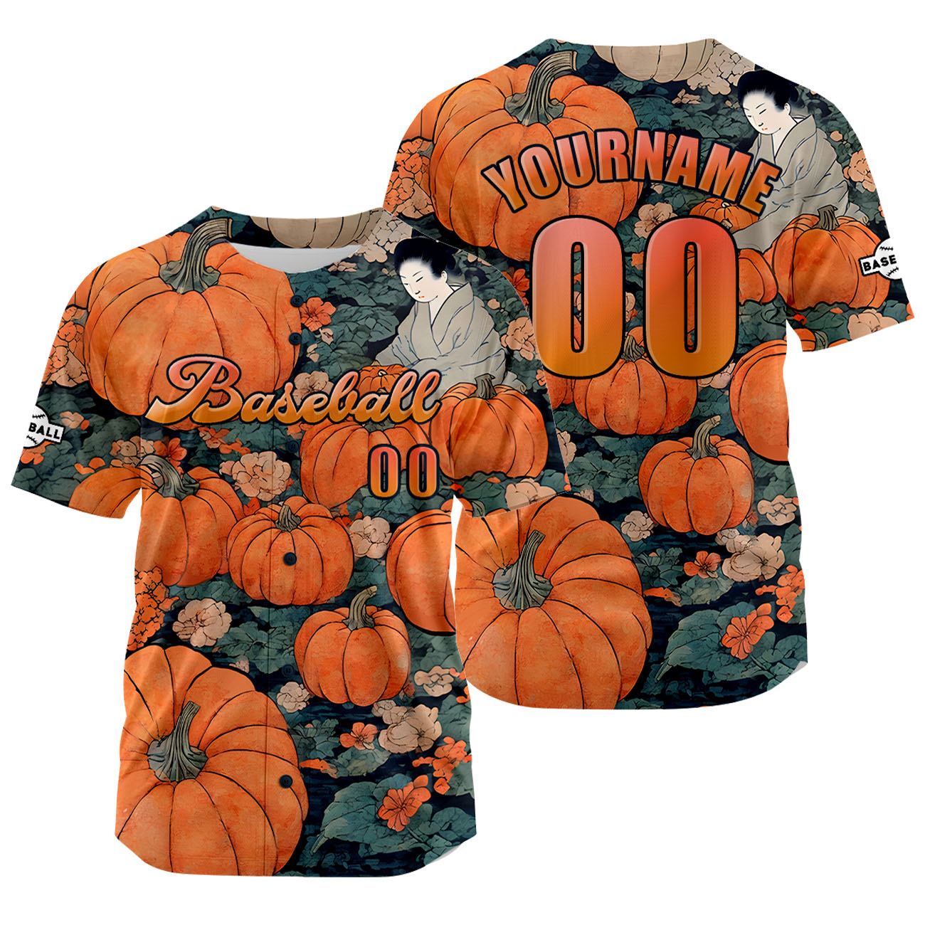 Custom Orange Baseball Jersey Print Personalized Name, Number and Logo