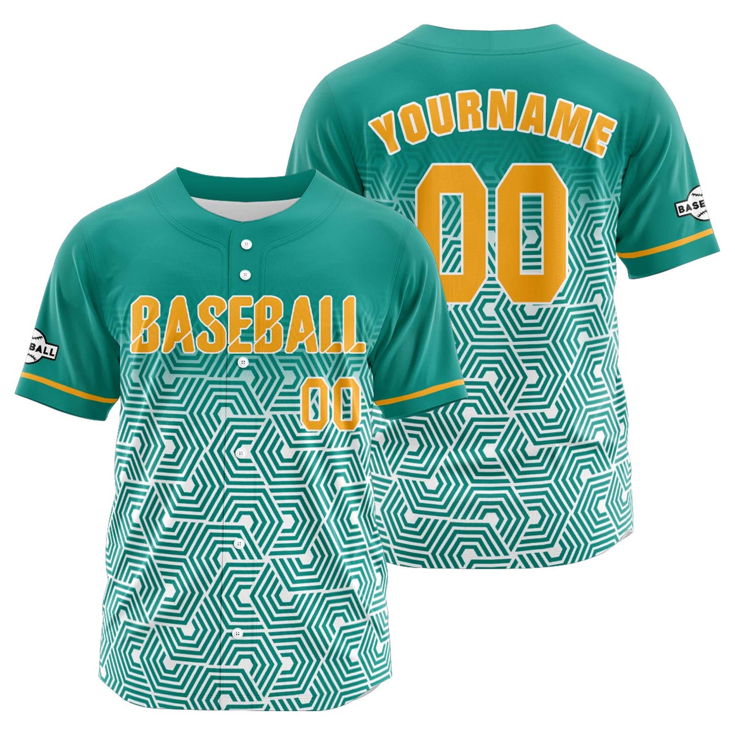 Custom Green Yellow Button Down Baseball Jersey for Men Women Adult Youth Print Name Number Logo