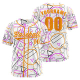 Custom White Orange Button Down Baseball Jersey for Men Women Adult Youth Print Name Number Logo