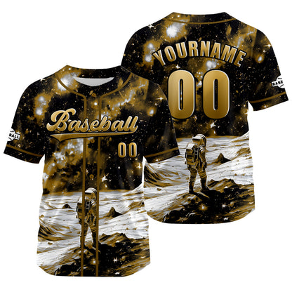 Custom Earthy Yellow Baseball Jersey Print Personalized Name, Number and Logo