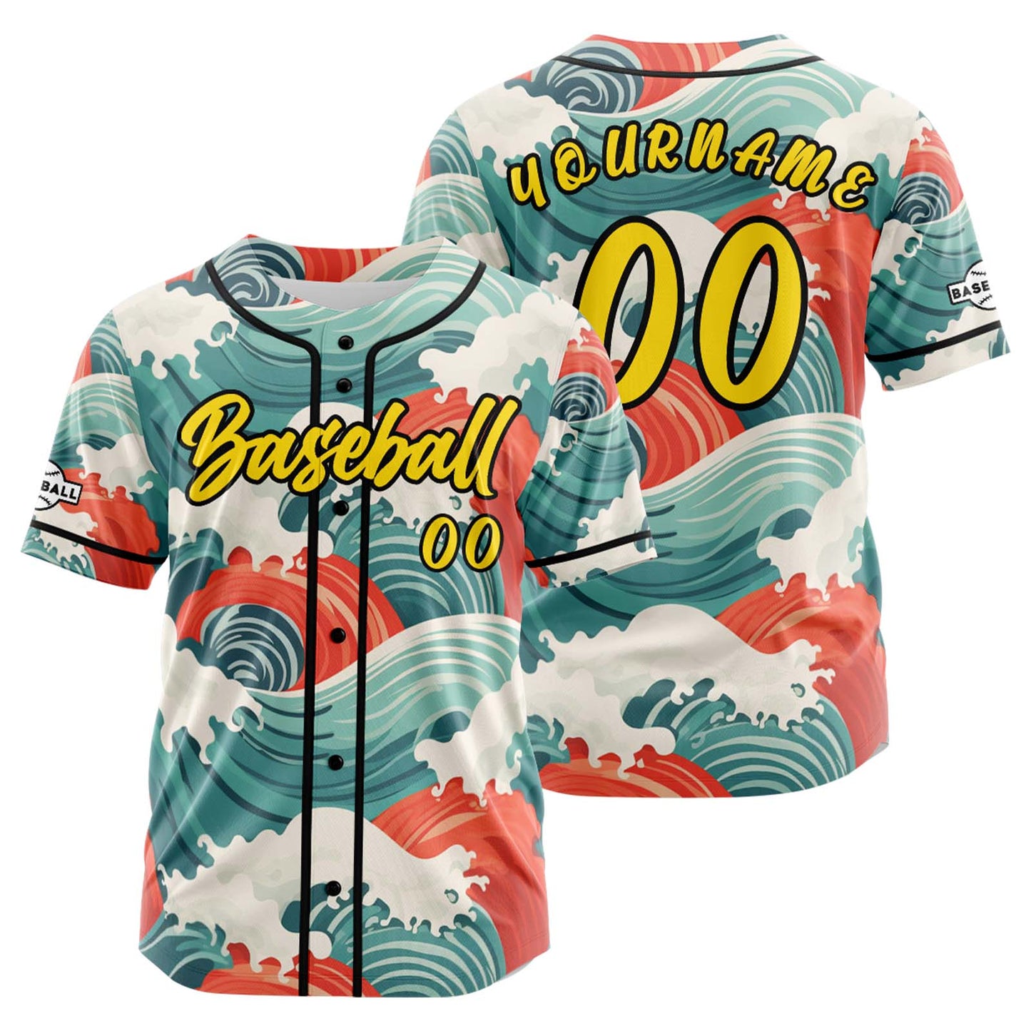 Custom Yellow Button Down Baseball Jersey for Men Women Adult Youth Print Name Number Logo