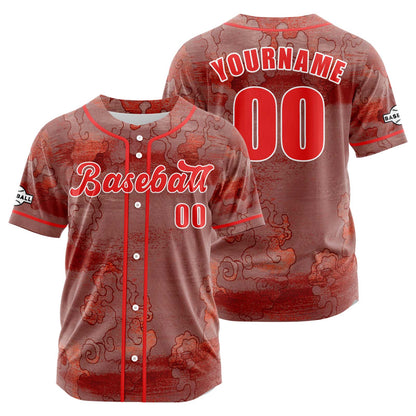 Custom Dark Red Button Down Baseball Jersey for Men Women Adult Youth Print Name Number Logo