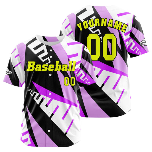 Custom Purple Button Down Baseball Jersey for Men Women Adult Youth Print Name Number Logo