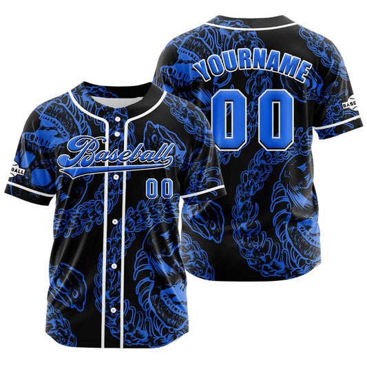 Custom Deep Blue Button Down Baseball Jersey for Men Women Adult Youth Print Name Number Logo