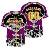 Custom Purple Baseball Jersey Print Personalized Name, Number and Logo