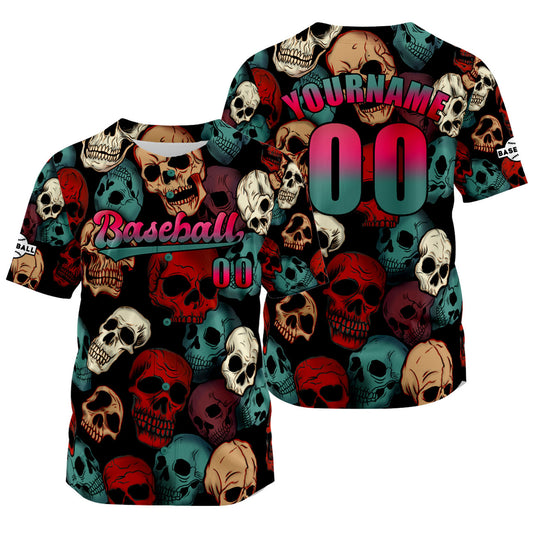 Custom Red Baseball Jersey Print Personalized Name, Number and Logo