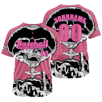 Custom Pink Baseball Jersey Print Personalized Name, Number and Logo