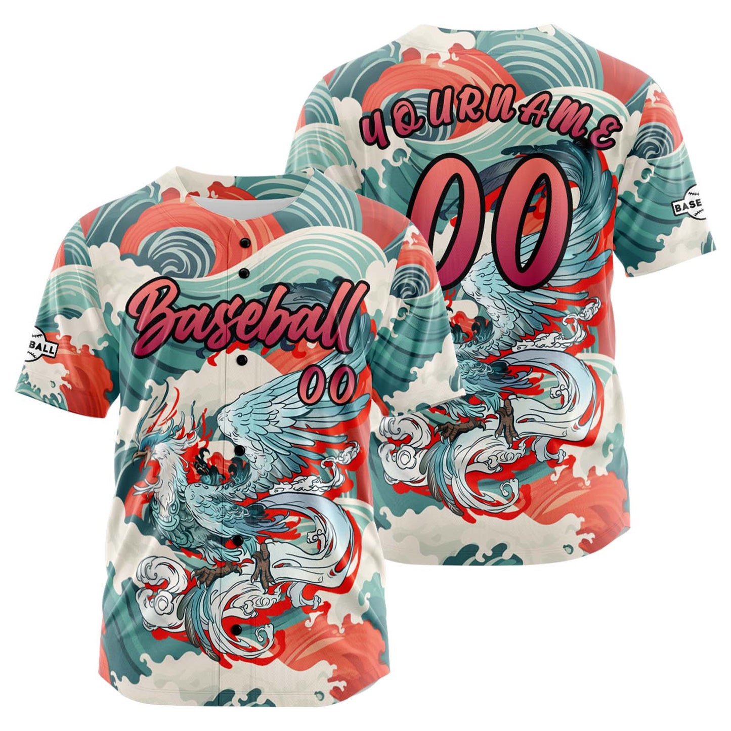 Custom Red Button Down Baseball Jersey for Men Women Adult Youth Print Name Number Logo