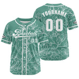 Custom Green Baseball Jersey Print Personalized Name, Number and Logo