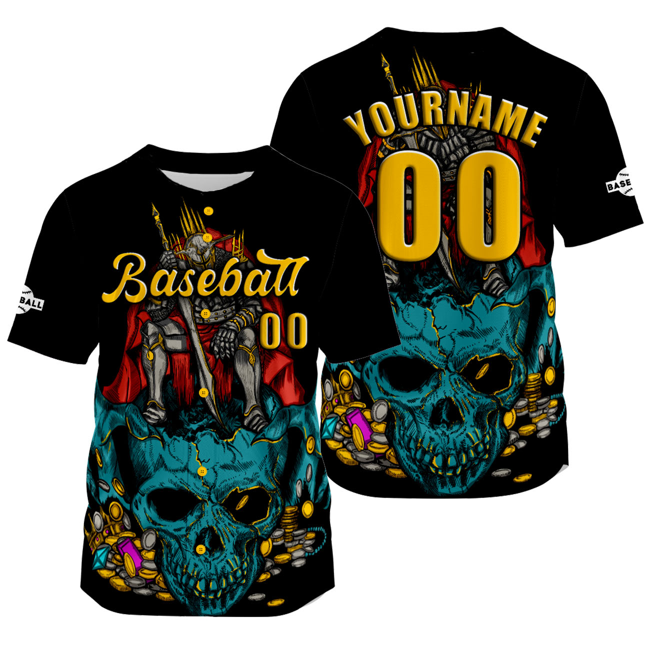 Custom Black Baseball Jersey Print Personalized Name, Number and Logo
