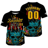 Custom Black Baseball Jersey Print Personalized Name, Number and Logo