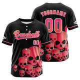 Custom Black Pink Button Down Baseball Jersey for Men Women Adult Youth Print Name Number Logo