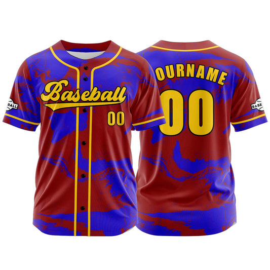 Custom Red Button Down Baseball Jersey for Men Women Adult Youth Print Name Number Logo