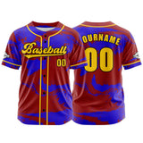 Custom Red Button Down Baseball Jersey for Men Women Adult Youth Print Name Number Logo