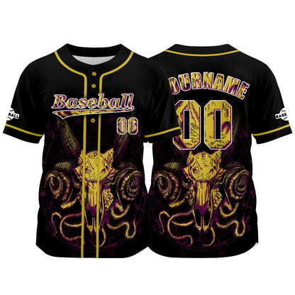 Custom Black Baseball Jersey Print Personalized Name, Number and Logo