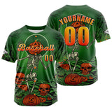 Custom Green Button Down Baseball Jersey for Men Women Adult Youth Print Name Number Logo