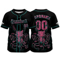Custom Black Baseball Jersey Print Personalized Name, Number and Logo