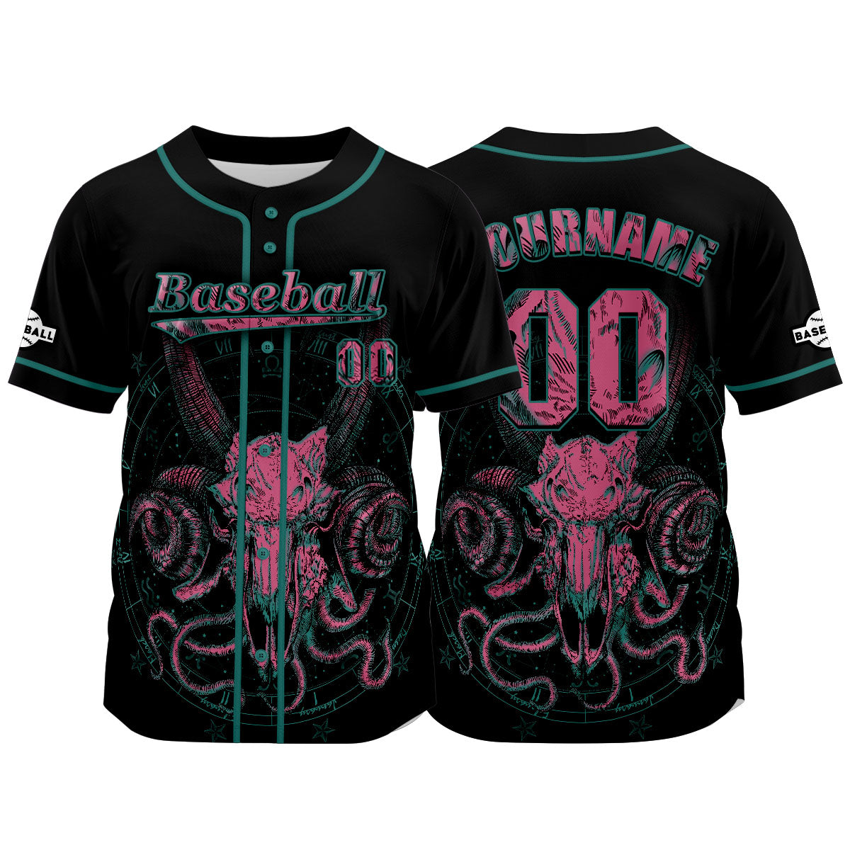 Custom Black Baseball Jersey Print Personalized Name, Number and Logo