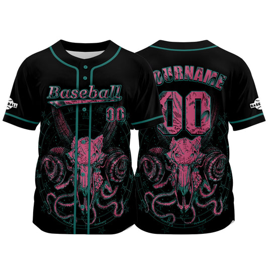 Custom Black Baseball Jersey Print Personalized Name, Number and Logo