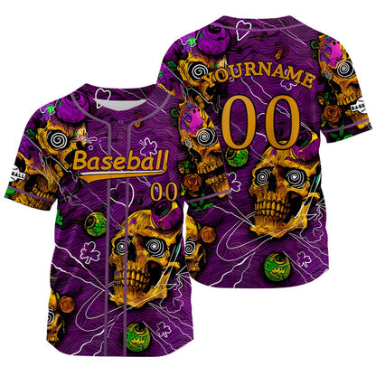 Custom Purple Baseball Jersey Print Personalized Name, Number and Logo