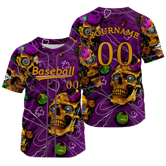 Custom Purple Baseball Jersey Print Personalized Name, Number and Logo