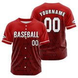 Custom Red Button Down Baseball Jersey for Men Women Adult Youth Print Name Number Logo