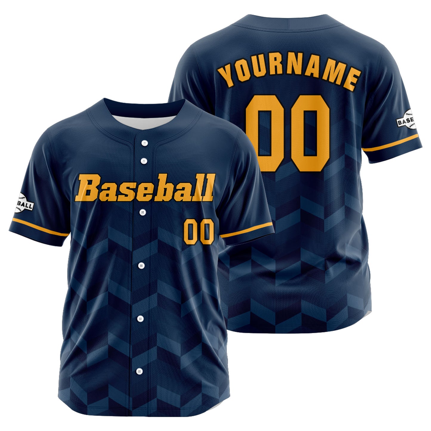 Custom Navy Blue Button Down Baseball Jersey for Men Women Adult Youth Print Name Number Logo