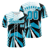 Custom Light Blue Button Down Baseball Jersey for Men Women Adult Youth Print Name Number Logo