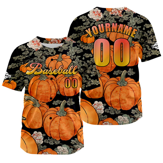 Custom Orange Baseball Jersey Print Personalized Name, Number and Logo