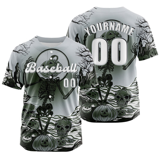 Custom Grey Button Down Baseball Jersey for Men Women Adult Youth Print Name Number Logo