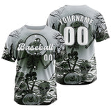 Custom Grey Button Down Baseball Jersey for Men Women Adult Youth Print Name Number Logo