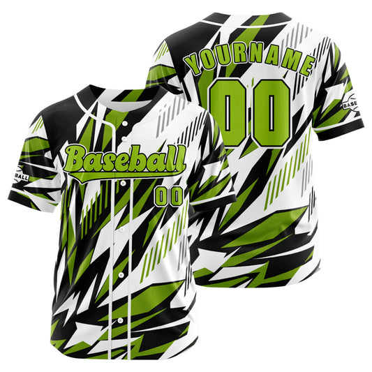 Custom Green Button Down Baseball Jersey for Men Women Adult Youth Print Name Number Logo