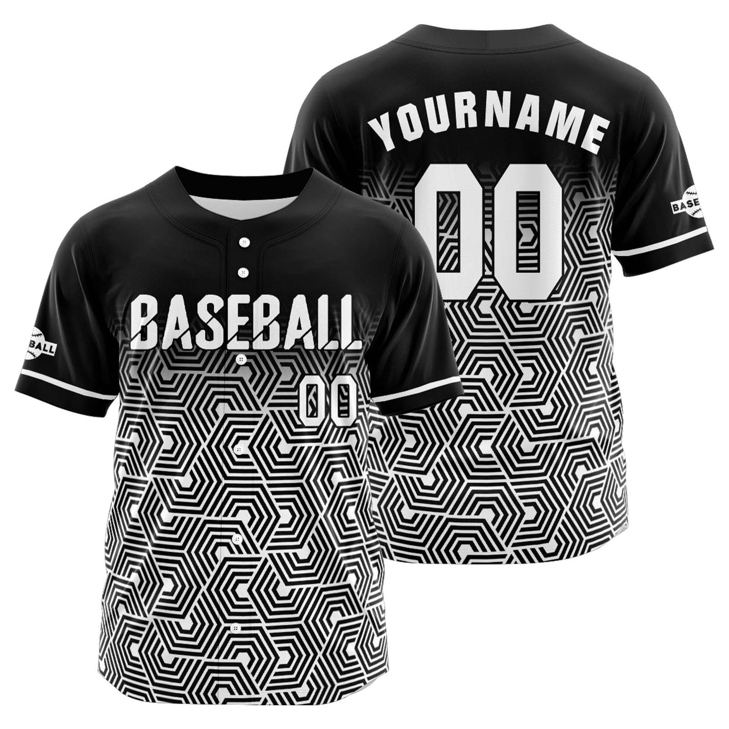 Custom Black Gray Button Down Baseball Jersey for Men Women Adult Youth Print Name Number Logo