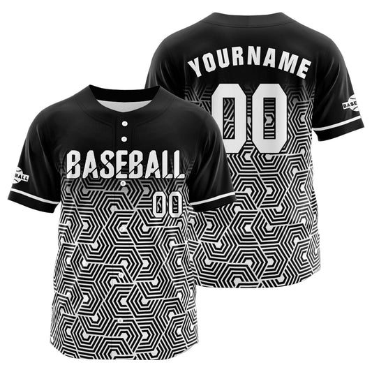 Custom Black Gray Button Down Baseball Jersey for Men Women Adult Youth Print Name Number Logo