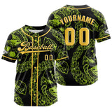 Custom Yellow Green Button Down Baseball Jersey for Men Women Adult Youth Print Name Number Logo