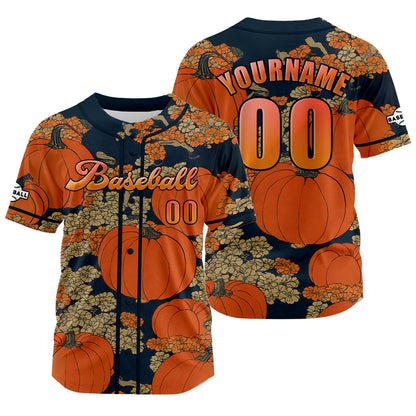 Custom Orange Baseball Jersey Print Personalized Name, Number and Logo