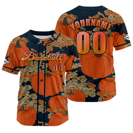 Custom Orange Baseball Jersey Print Personalized Name, Number and Logo
